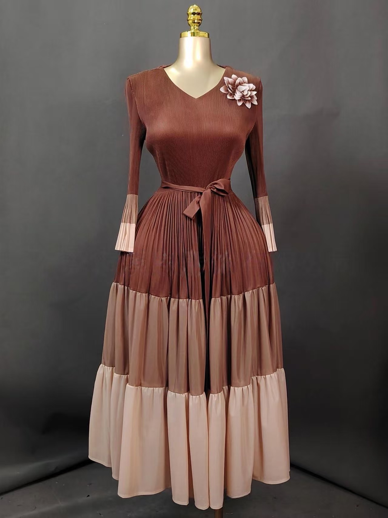 Musical Instrument Africa - Miyake plissado inverno novos vestidos com