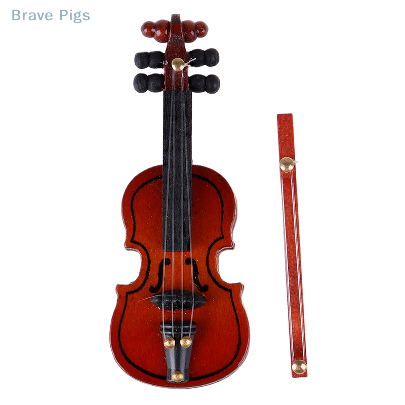 Musical Instrument Fiddle - Violino para casa de bonecas, mini