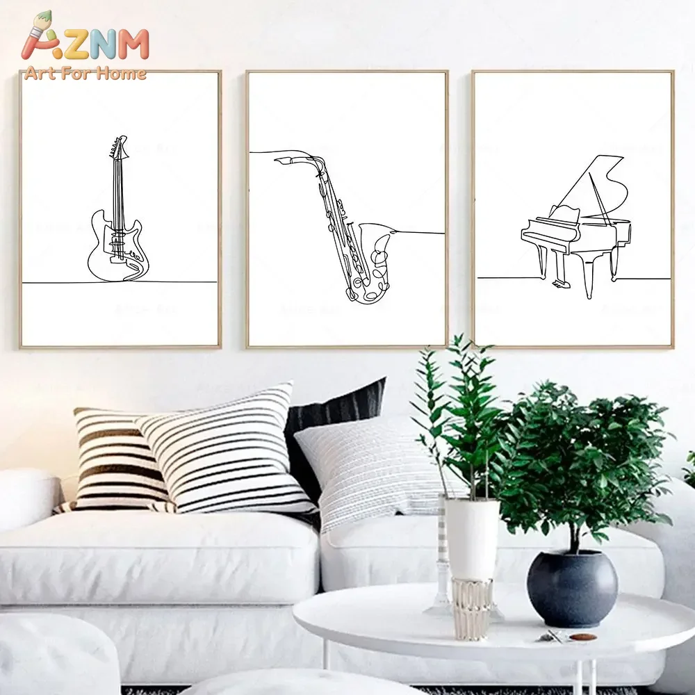 Musical Instrument In Drawing - AZNM Arte Minimalista de Uma Linha