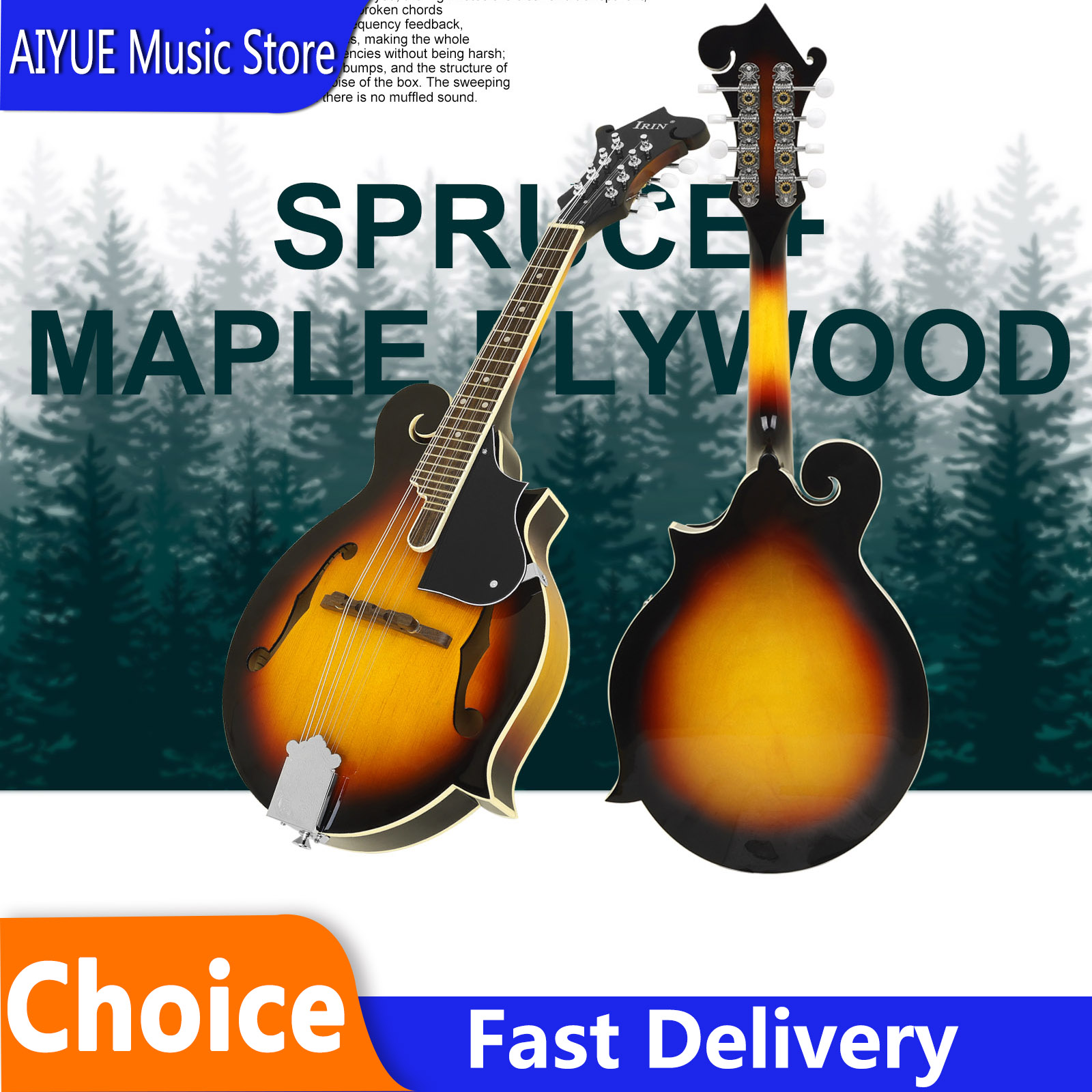 Mandolin A Style - Mandolim IRIN MD-70 em madeira de