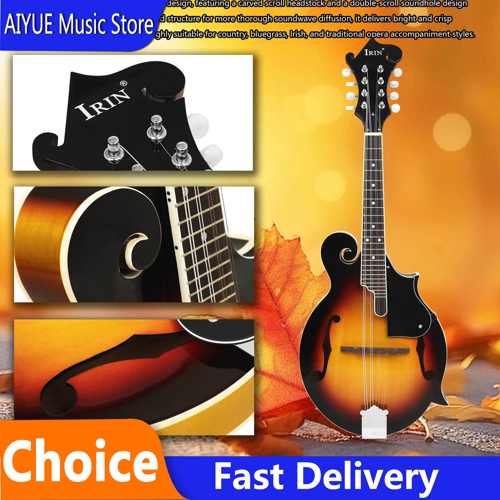 Mandolin A Style - Mandolim IRIN MD-65 de Basswood Estilo