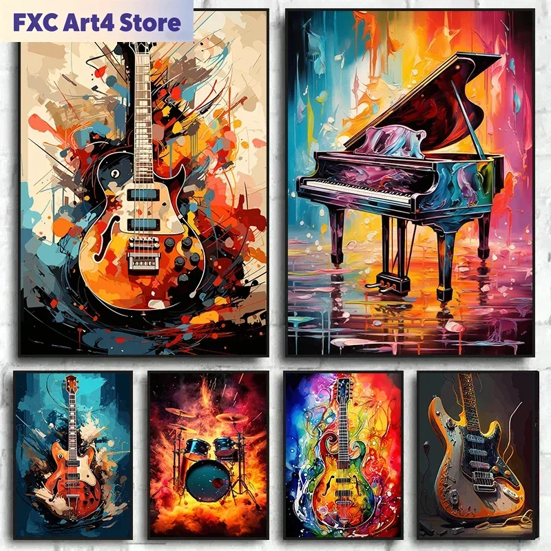 Arte Abstrata Colorida Sem Mol - Musical Instrument Image avaliação e preço